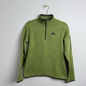 Patagonia Women's Better Sweater 1/4 Zip Pullover Lime Lemon Green Sz M NWT